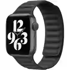 Ремінець Leather Link для Apple Watch 49 | 45 | 44 | 42 mm Black (UP46401)