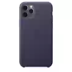 Чехол Apple Leather Case для iPhone 11 Pro Max Midnight Blue Original (MX0G2)
