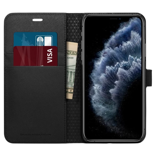Чохол Spigen для iPhone 11 Pro Wallet S Saffiano Black (077CS27247)