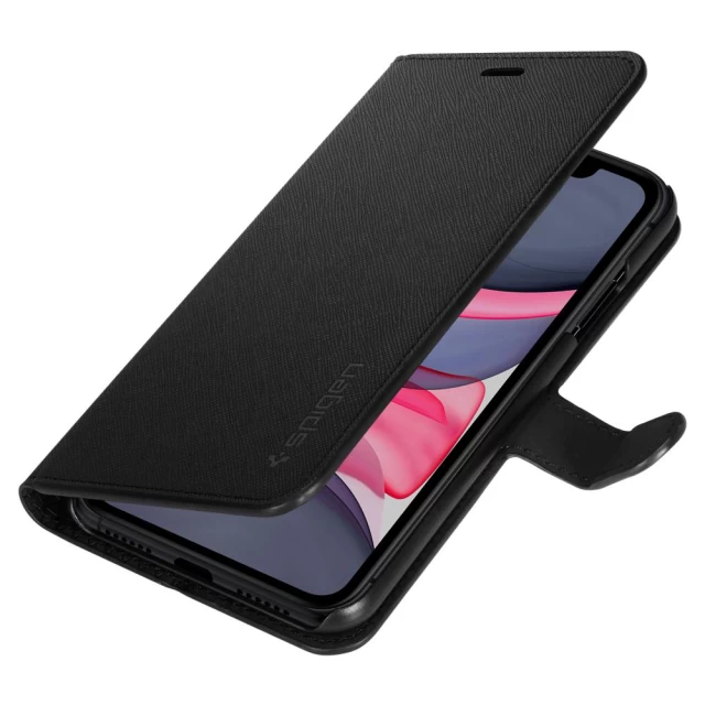 Чохол Spigen для iPhone 11 Wallet S Saffiano Black (076CS27197)