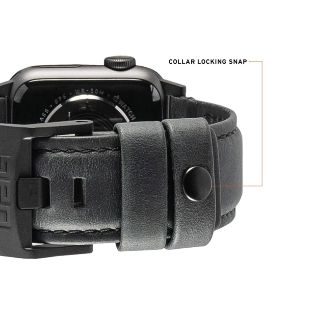 Ремінець UAG Leather Strap для Apple Watch 49 | 45 | 44 | 42 mm Black (19148B114040)