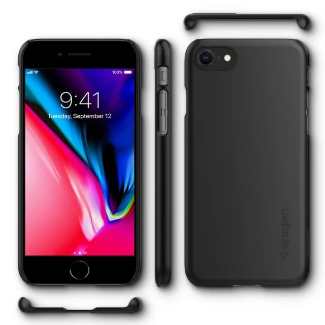 Чохол Spigen для iPhone SE 2020/8/7 Thin Fit Black (ACS00940)