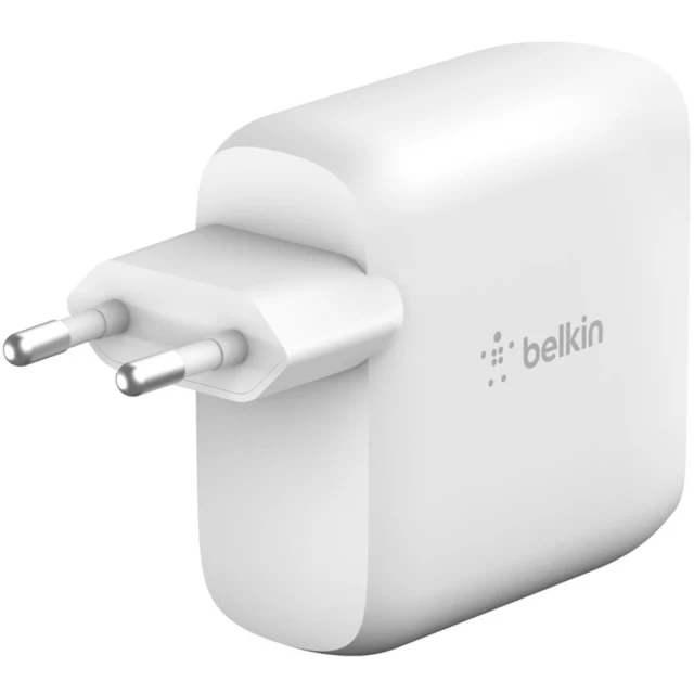 Мережевий зарядний пристрій Belkin 68W 2xUSB-C White (WCH003VFWH)