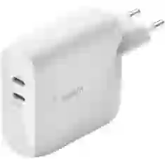 Мережевий зарядний пристрій Belkin 68W 2xUSB-C White (WCH003VFWH)