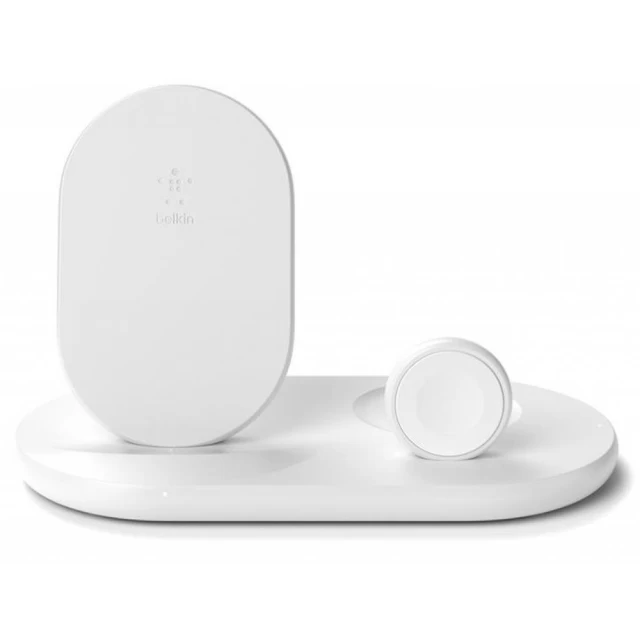 Бездротовий зарядний пристрій Belkin Pad/Stand/Apple Watch 3-in-1 7.5W White (WIZ001VFWH)