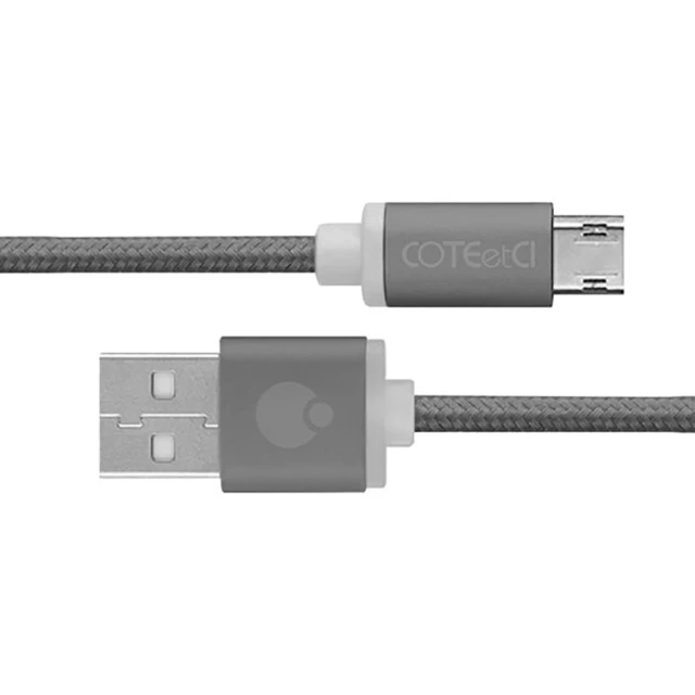Кабель COTEetCI M23 NYLON USB-A to microUSB 1.2m Space Grey (CS2131-1.2M-GC)