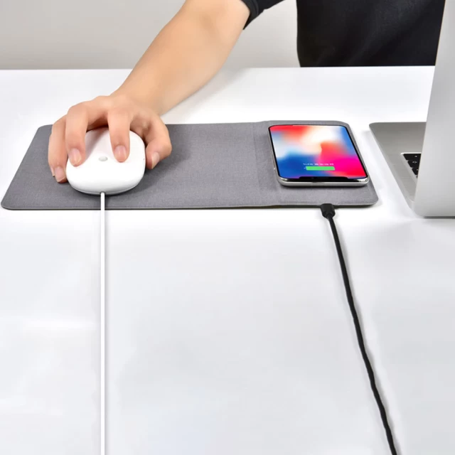 Бездротовий зарядний пристрій і килимок для миші COTEetCI 10W Grey (CS5186-GY)