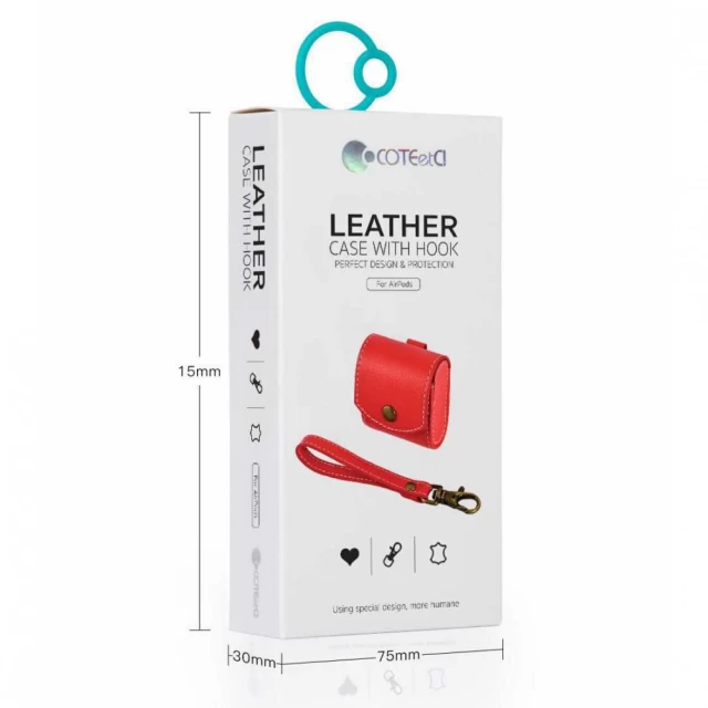 Чехол COTEetCI для Airpods Leather Full Red (CS8116-RD)