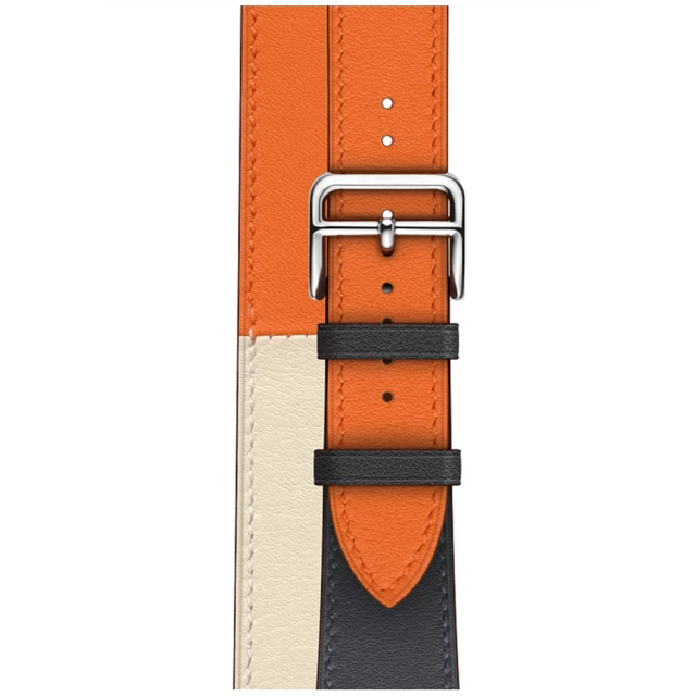 Ремінець COTEetCI W36 Long Fashion Leather Band для Apple Watch 49 | 45 | 44 | 42 mm Indigo/Craie/Orange (WH5261-44-ICO)
