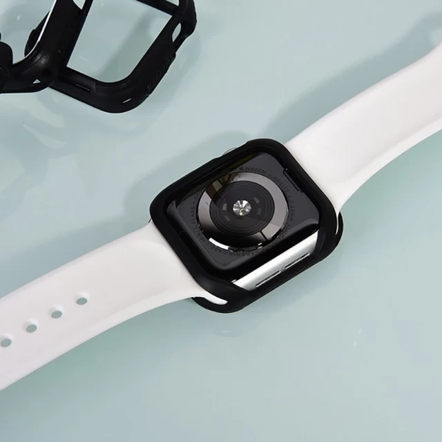Полиуретановый чехол COTEetCI PU+TPU для Apple Watch 40 mm Black/White (7051-BW)