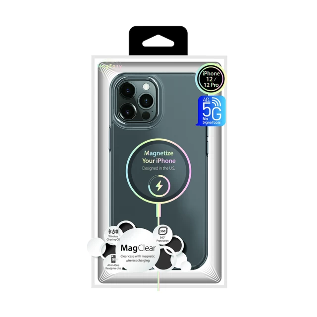 Чехол SwitchEasy MagClear для iPhone 12 | 12 Pro Space Gray with MagSafe (GS-103-122-225-102)