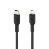 Кабель Belkin USB-C to Lightning BRAIDED Black 1 m (CAA004BT1MBK)