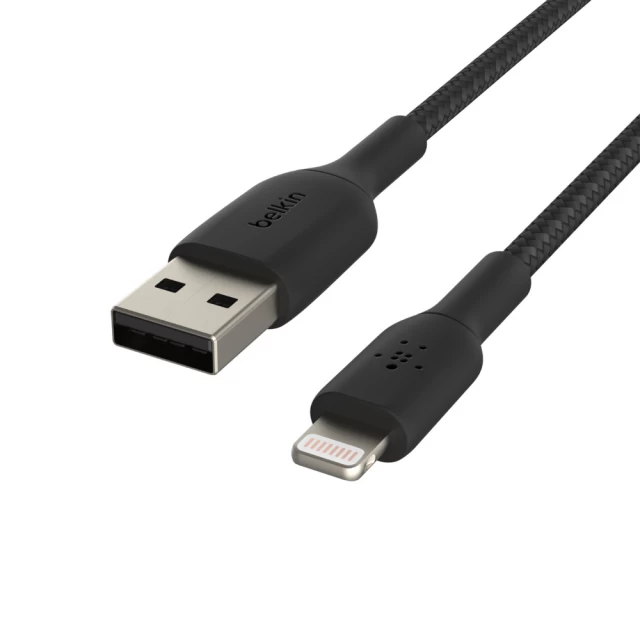 Кабель Belkin USB-A to Lightning BRAIDED Black 2 m (CAA002BT2MBK)