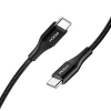 Кабель ROCK USB-C to USB-C Cable 3A Metal Black 1 m