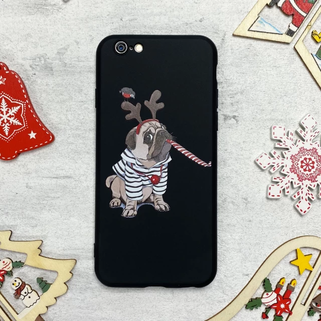 Чехол Upex Christmas Series для iPhone 6/6s Pug (UP33173)