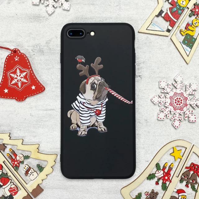 Чохол Upex Christmas Series для iPhone 8 Plus/7 Plus Pug (UP33176)