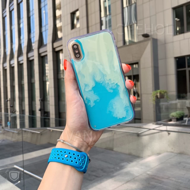 Чехол Upex Neon Case для iPhone XS/X Blue/White (UP33613)
