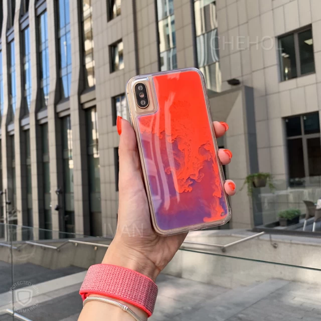Чехол Upex Neon Case для iPhone XS/X Blue/Pink (UP33628)