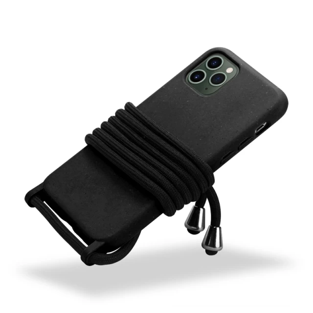 Экологичный чехол со шнуром Upex ECOBODY Series для iPhone 11 Pro Max Charcoal (UP34236)