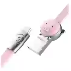 Кабель ROCK micro USB - USB Cable Pig 1m Pink (RCB0523)