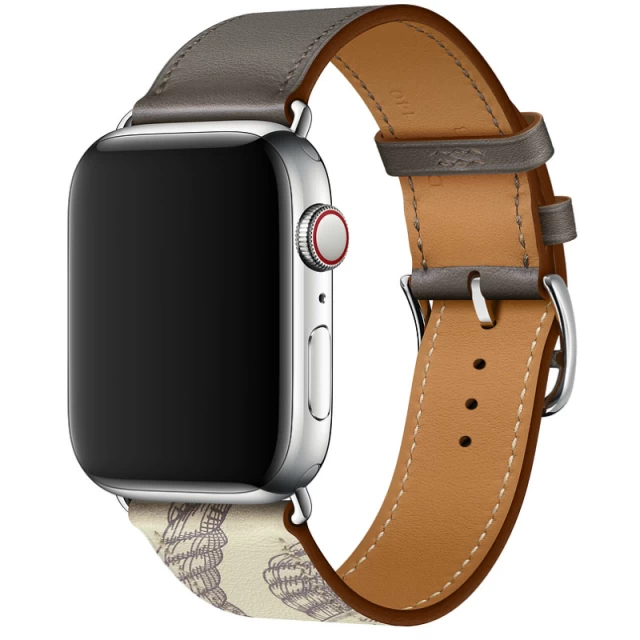 Ремінець Upex Single Tour для Apple Watch 49 | 45 | 44 | 42 mm Etain/Beton Swift Leather