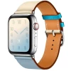 Ремешок Upex Single Tour для Apple Watch 49 | 45 | 44 | 42 mm Bleu Lin/Craie/Bleu du Nord Swift Leather