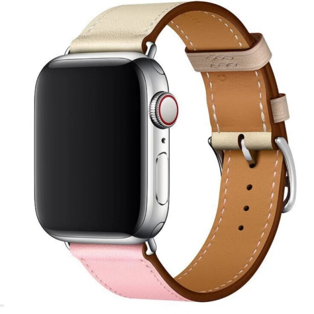 Ремешок Upex Single Tour для Apple Watch 41 | 40 | 38 mm Rose Sakura/Craie/Argile Swift Leather