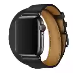 Ремінець Upex Double Tour для Apple Watch 49 | 45 | 44 | 42 mm Noir Swift Leather