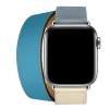 Ремінець Upex Double Tour для Apple Watch 49 | 45 | 44 | 42 mm Bleu Lin/Craie/Bleu du Nord Swift Leather