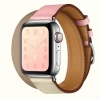 Ремінець Upex Double Tour для Apple Watch 49 | 45 | 44 | 42 mm Rose Sakura/Craie/Argile Swift Leather