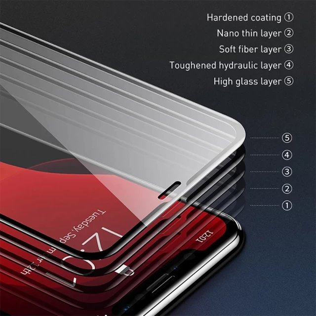 Защитное стекло Baseus Full Coverage Curved Tempered Glass 0.25 mm Black (2 pcs pack) For iPhone 12 mini (SGAPIPH54N-KC01)