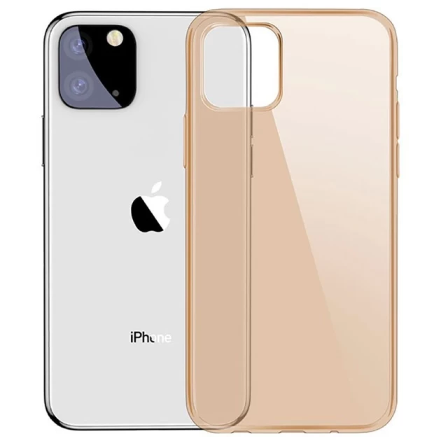 Чехол силиконовый Baseus Simplicity Series для iPhone 11 Transparent Gold (ARAPIPH61S-0V)