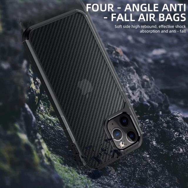 Чехол iPaky Carbon Case для iPhone 12 | 12 Pro Black-Transparent