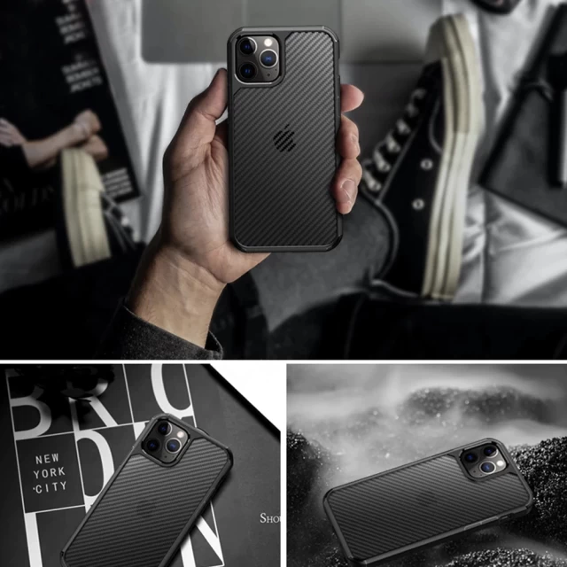 Чохол iPaky Carbon Case для iPhone 12 | 12 Pro Black-Transparent