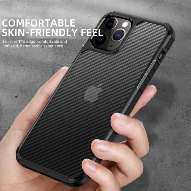 Чохол iPaky Carbon Case для iPhone 12 Pro Max Black-Transparent
