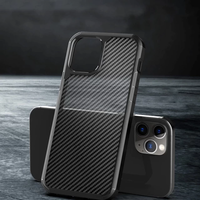 Чехол iPaky Carbon Case для iPhone 12 Pro Max Black-Transparent