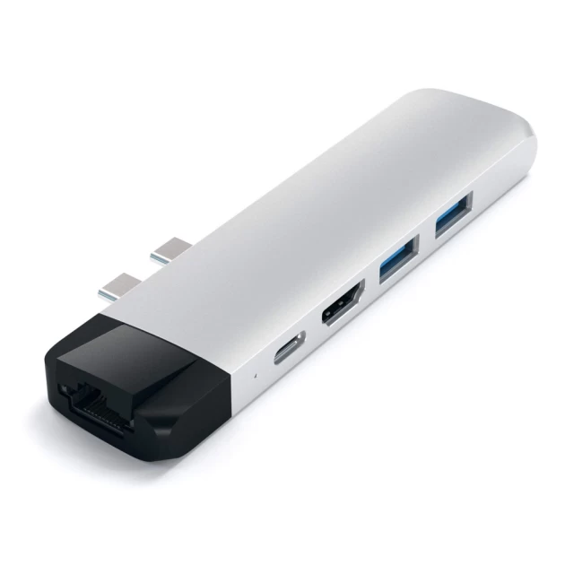 USB-хаб Satechi Aluminum Type-C Pro Hub Adapter with Ethernet Silver (ST-TCPHES)