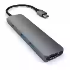 USB-хаб Satechi Aluminum Type-C Slim Multi-Port Adapter 4K Space Gray (ST-CMAM)
