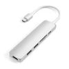 USB-хаб Satechi Aluminum Type-C Slim Multi-Port Adapter 4K V2 Silver (ST-SCMA2S)