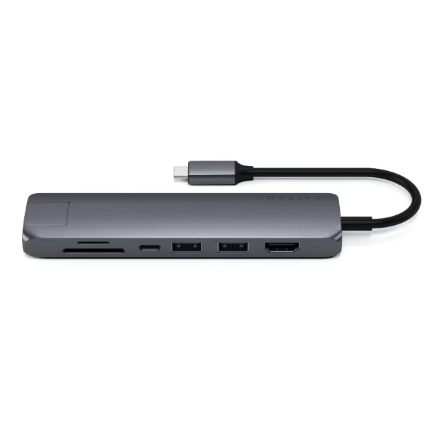 USB-хаб Satechi Aluminum Type-C Slim Multi-Port with Ethernet Adapter Space Gray (ST-UCSMA3M)