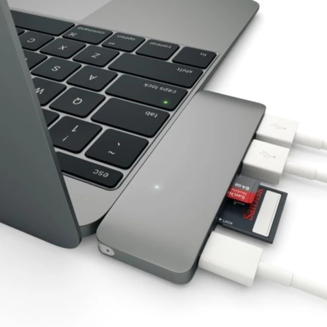 USB-хаб Satechi Type-C USB 3.0 Passthrough Hub Space Gray (ST-TCUPM)