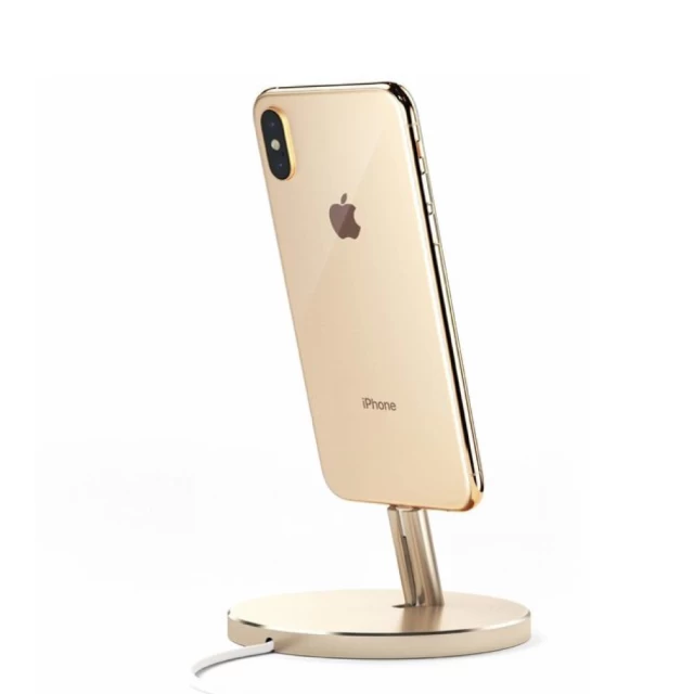 Док-станція Satechi Aluminum Desktop Charging Stand Gold for iPhone (ST-AIPDG)
