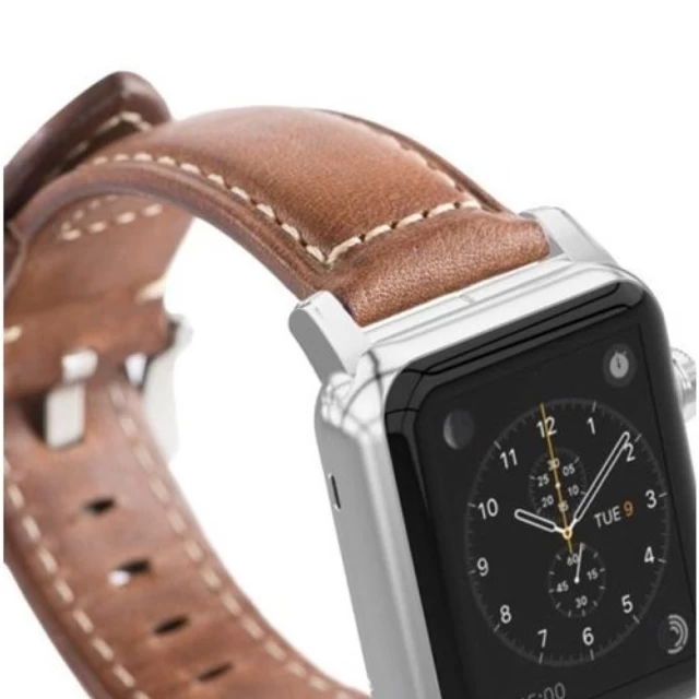 Ремінець Nomad Leather Strap для Apple Watch 49 | 45 | 44 | 42 mm Italian Tan/Black Hardware (STRAP-APPLE-IT-TAN-BL)