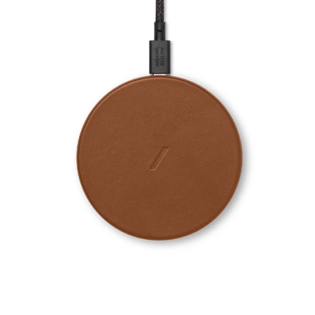Бездротовий зарядний пристрій Native Union Drop Classic Leather 10W Brown (DROP-BRN-CLTHR-NP)