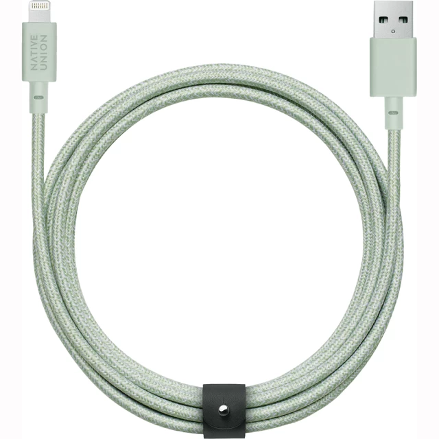 Кабель Native Union Belt Cable XL USB-A to Lightning Sage 3 m (BELT-L-GRN-3-NP)