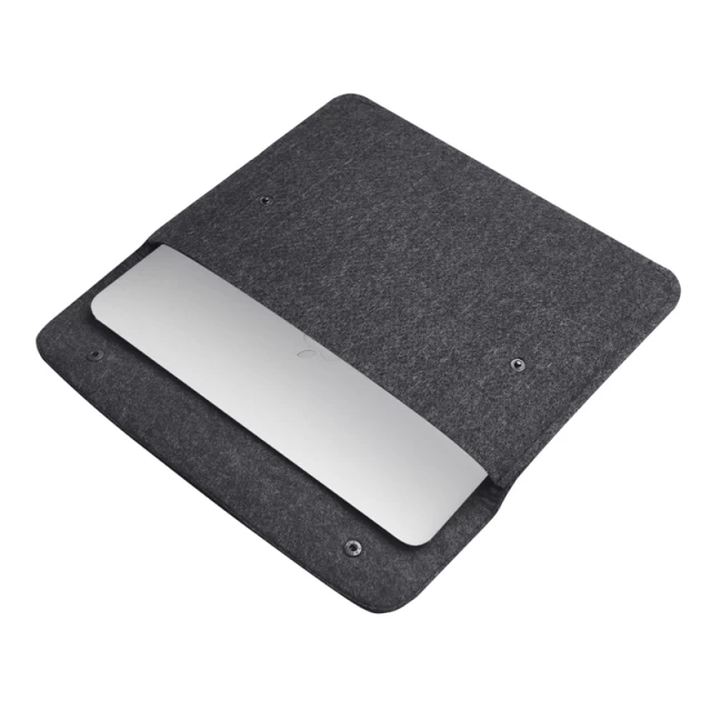 Чохол-конверт Gase для MacBook Pro 14 M1 2021 | Pro 13 (2012-2015) | Air 13 (2010-2017) Grey-Black (G795004)