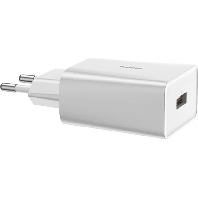 Мережевий зарядний пристрій Baseus Speed Mini QC 18W USB-A White (CCFS-W02)