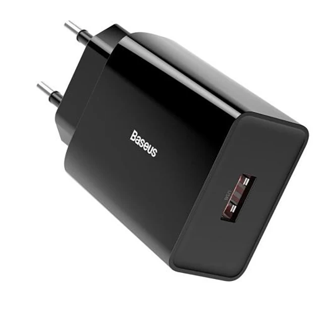 Сетевое зарядное устройство Baseus Speed Mini QC 18W USB-A Black (CCFS-W01)