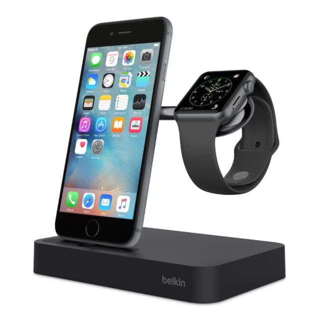 Подставка (док-станция) Belkin для iPhone и Apple Watch Black (F8J183vfBLK)