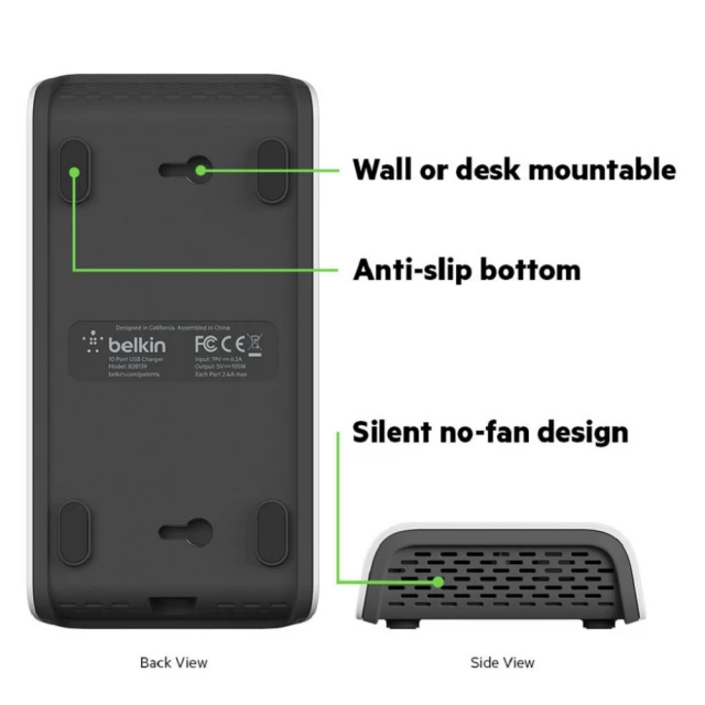 Зарядная станция Belkin RockStar 10 Port USB-A charger 2.4 Amp, 120W White (B2B139vf)